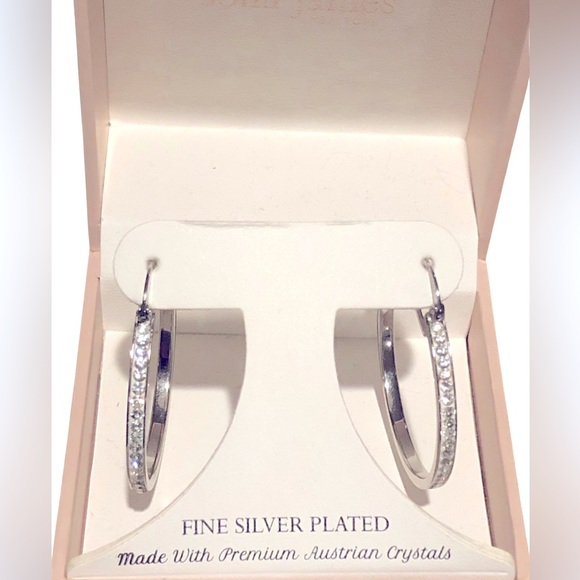 SOFIA JAMES NY Silver Plated Hoop Earrings - Picture 1 of 6